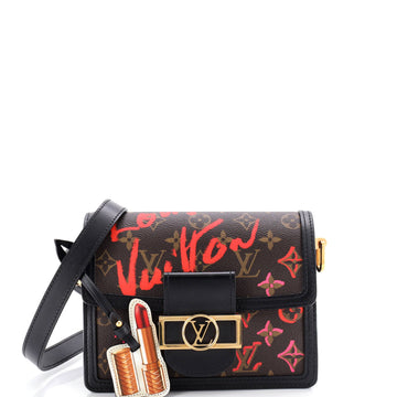 Louis Vuitton Dauphine Shoulder Bag Limited Edition Fall in Love Monogram Canvas Mini