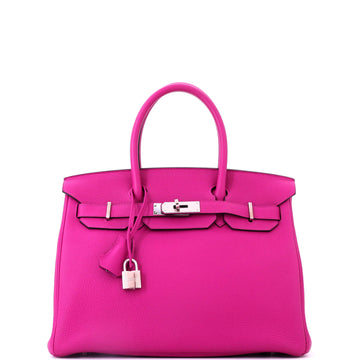 Hermes Birkin Handbag Pink Togo with Palladium Hardware 30
