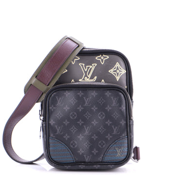 Louis Vuitton Amazone Sling Bag Patchwork Monogram Eclipse Canvas and Printed Leather