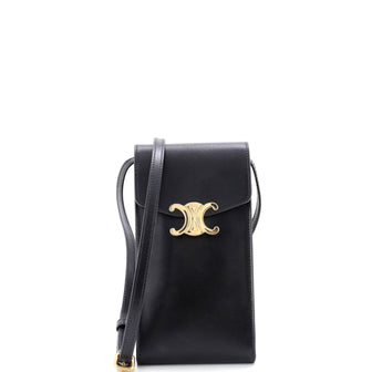 Celine Triomphe Flap Phone Holder Crossbody Leather