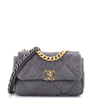 Chanel 19 Flap Bag Quilted Wool Medium