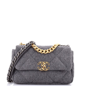 Chanel 19 Flap Bag Quilted Wool Medium