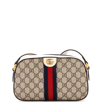 Gucci Ophidia Camera Shoulder Bag GG Coated Canvas with Leather Small