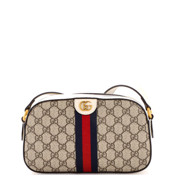Gucci Ophidia Camera Shoulder Bag GG Coated Canvas with Leather Small
