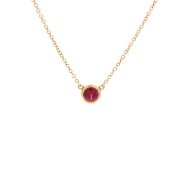 Tiffany & Co. Elsa Peretti Color By The Yard Pendant Necklace 18K Yellow Gold with Ruby .23CT