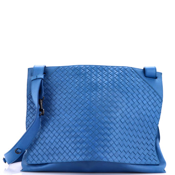 Bottega Veneta Square Panelled Messenger Bag Intrecciato Nappa Large