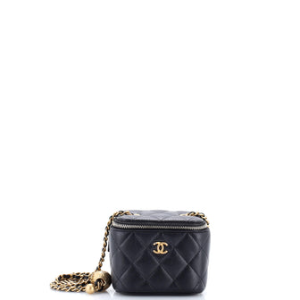 Chanel Pearl Crush Vanity Case with Chain Quilted Lambskin Mini