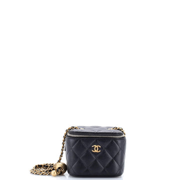 Chanel Pearl Crush Vanity Case with Chain Quilted Lambskin Mini