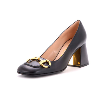Gucci Women's Horsebit Mid-Heel Pumps Leather