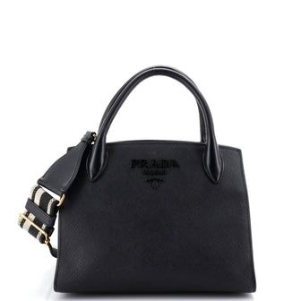 Prada Monochrome Tote Saffiano with City Calf Small