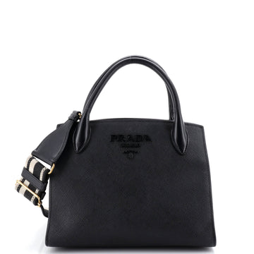 Prada Monochrome Tote Saffiano with City Calf Small