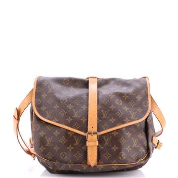 Louis Vuitton Saumur Handbag Monogram Canvas 35