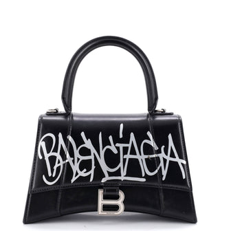Balenciaga Graffiti Hourglass Top Handle Bag Leather Small