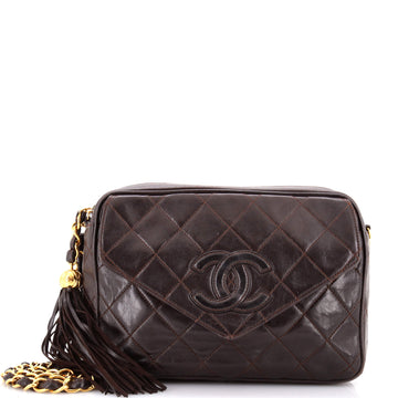 Chanel Vintage Diamond CC Flap Pocket Camera Bag Quilted Lambskin Small