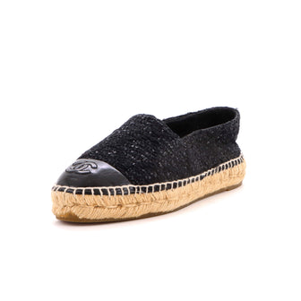 Chanel Women's CC Cap Toe Espadrilles Tweed with Leather