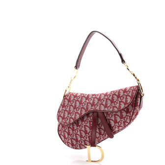 Christian Dior Vintage Saddle Bag Diorissimo Canvas Medium