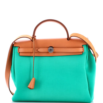 Hermes Herbag Zip Leather and Toile 31