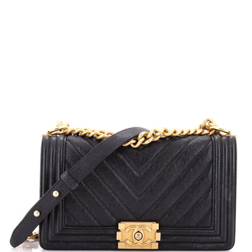 Chanel Boy Flap Bag Chevron Caviar New Medium