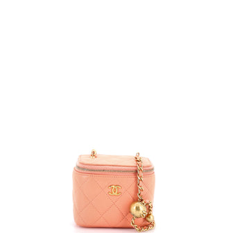 Chanel Pearl Crush Vanity Case with Chain Quilted Lambskin Mini