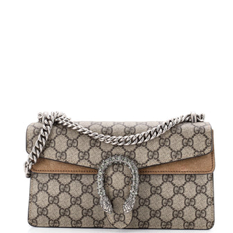 Gucci Dionysus Bag GG Coated Canvas with Crystal Embellished Metal Small