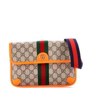 Ophidia Flap Belt Bag GG Coated Canvas with Leather