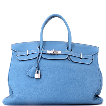 Hermes Birkin Handbag Blue Togo with Palladium Hardware 40