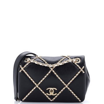 Chanel Entwined Chain Flap Bag Quilted Lambskin Mini