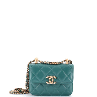 Chanel Perfect Fit Flap Coin Purse with Chain Quilted Calfskin