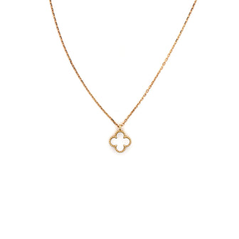 Van Cleef & Arpels Sweet Alhambra Pendant Necklace 18K Yellow Gold and Mother of Pearl