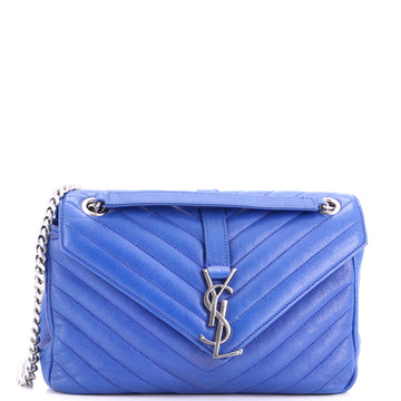 Saint Laurent Classic Monogram Slouchy Envelope Satchel Matelasse Chevron Leather Medium