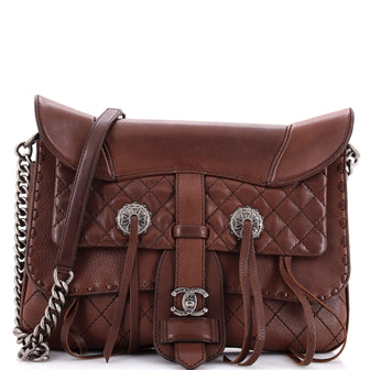 Chanel Paris-Dallas Fringe Saddle Bag Quilted Calfskin