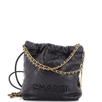 Chanel 22 Chain Hobo Quilted Caviar Mini