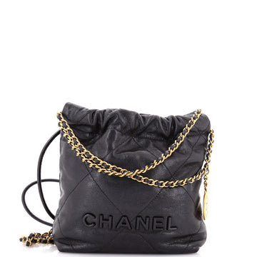 Chanel 22 Chain Hobo Quilted Caviar Mini