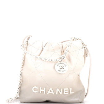 Chanel 22 Chain Hobo Quilted Metallic Degrade Calfskin Mini