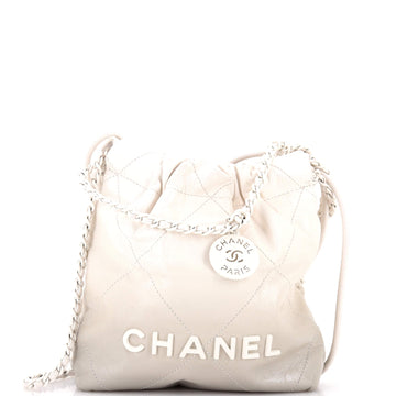 Chanel 22 Chain Hobo Quilted Metallic Degrade Calfskin Mini