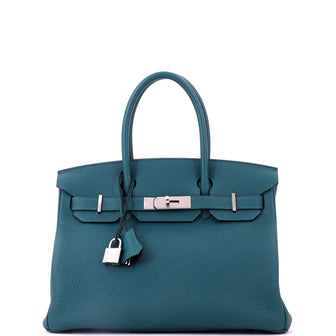 Hermes Birkin Handbag Verso Togo with Palladium Hardware 30