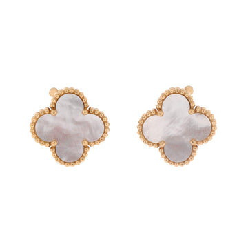 Van Cleef & Arpels Vintage Alhambra Earrings 18K Yellow Gold and Mother of Pearl