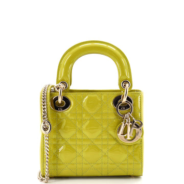 Christian Dior Lady Dior Chain Bag Cannage Quilt Patent Mini