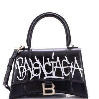 Balenciaga Graffiti Hourglass Top Handle Bag Leather Small