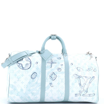 Louis Vuitton Keepall Bandouliere Bag Limited Edition Aquagarden Monogram Canvas 50