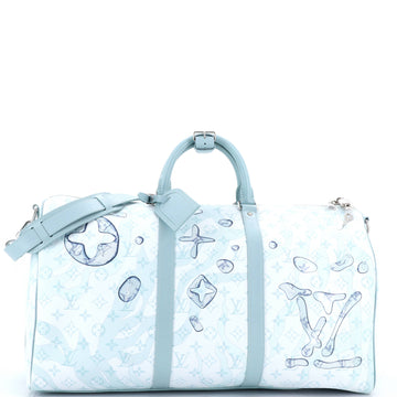 Louis Vuitton Keepall Bandouliere Bag Limited Edition Aquagarden Monogram Canvas 50