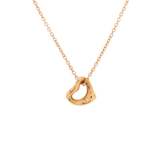 Tiffany & Co. Elsa Peretti Open Heart Pendant Necklace 18K Rose Gold 7mm