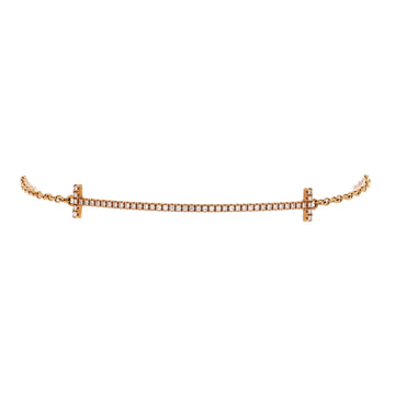 Tiffany & Co. T Smile Chain Bracelet 18K Yellow Gold with Diamonds Medium