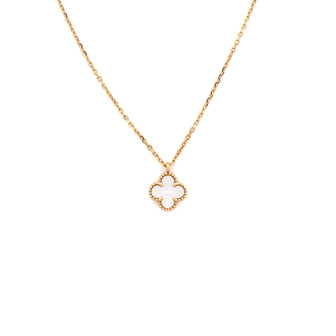Van Cleef & Arpels Sweet Alhambra Pendant Necklace 18K Yellow Gold and Mother of Pearl