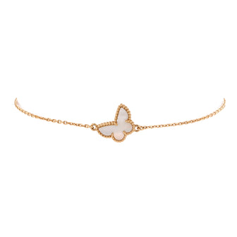 Van Cleef & Arpels Sweet Alhambra Butterfly Bracelet 18K Yellow Gold and Mother of Pearl