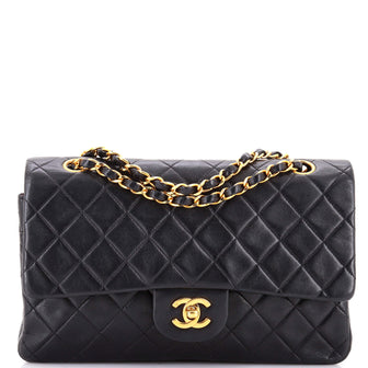 Chanel Vintage Classic Double Flap Bag Quilted Lambskin Medium