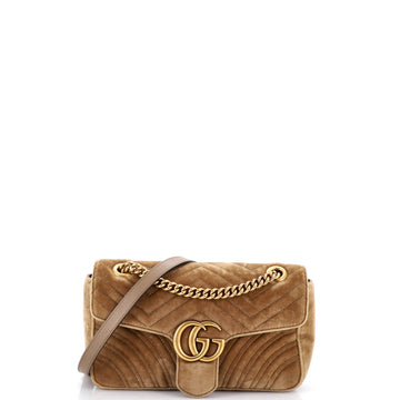 Gucci GG Marmont Flap Bag Matelasse Velvet Small