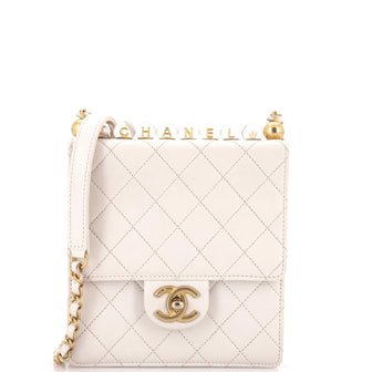 Chanel Chic Pearls Flap Bag Quilted Goatskin with Acrylic Beads Mini