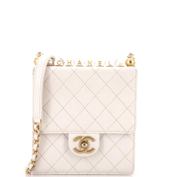 Chanel Chic Pearls Flap Bag Quilted Goatskin with Acrylic Beads Mini