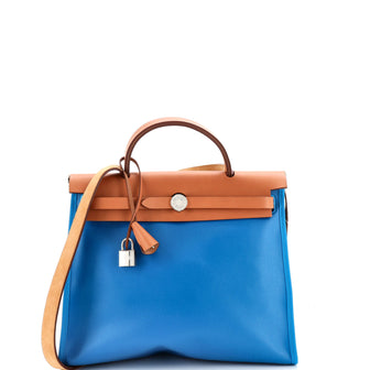 Hermes Herbag Zip Leather and Toile 31